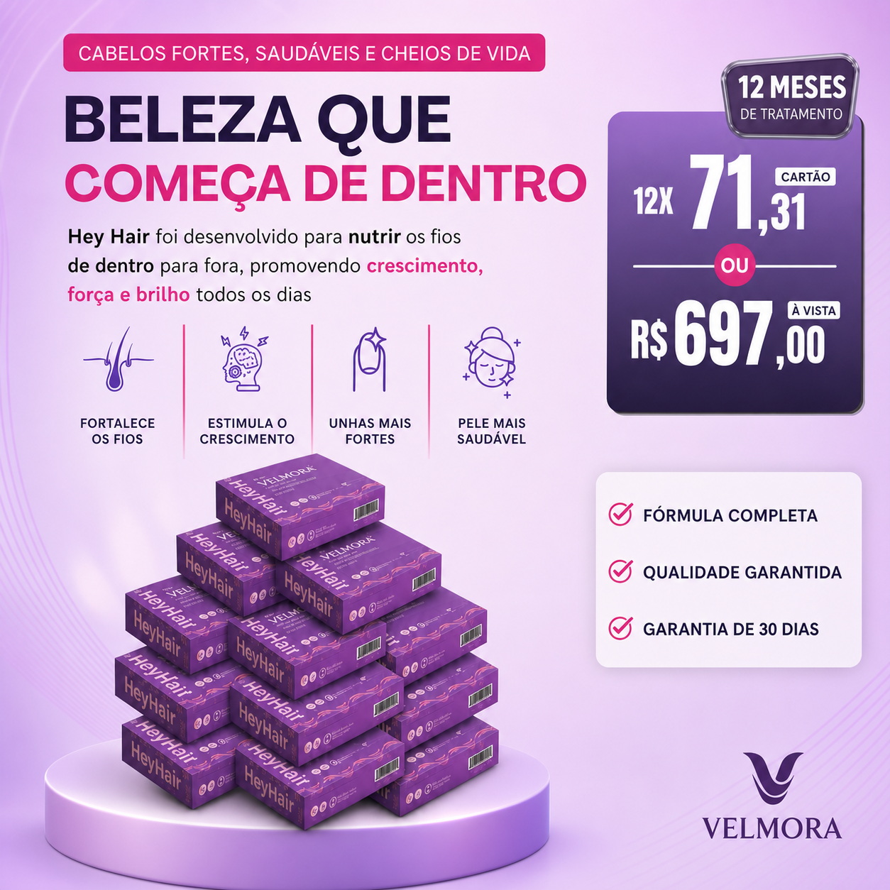 Kit HeyHair para 12 meses