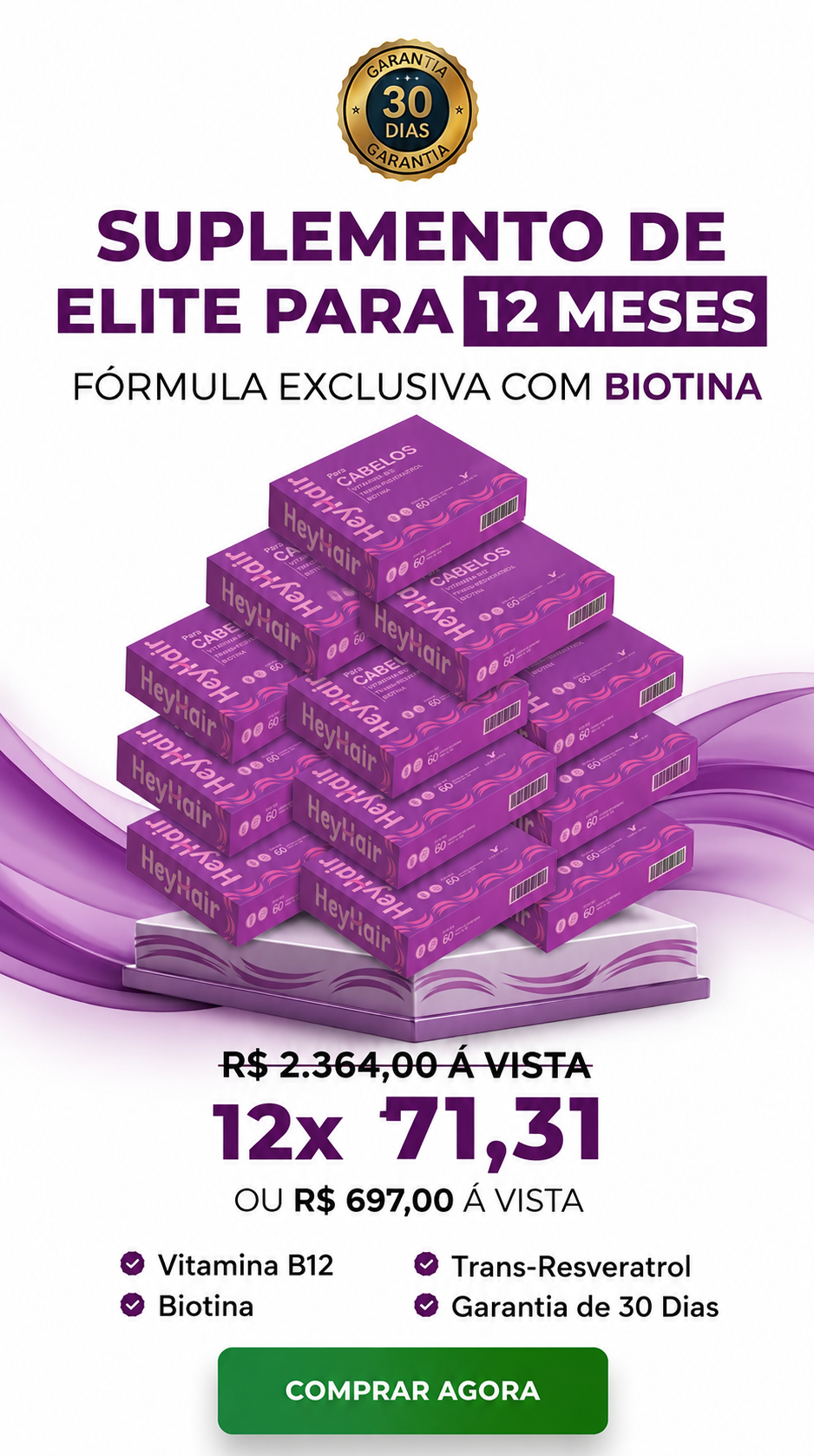 Comprar Kit 12 Potes Hey Hair